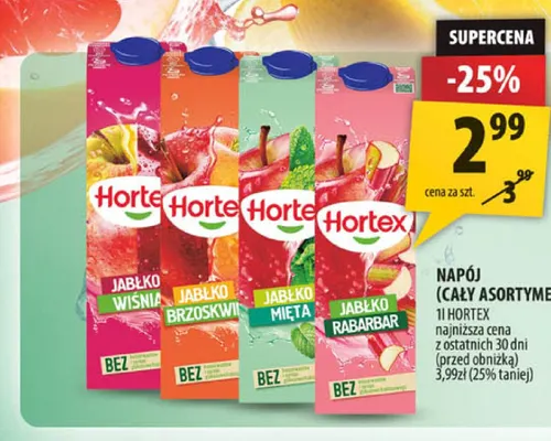 Napój jabłko rabarbar Hortex promocja w Arhelan