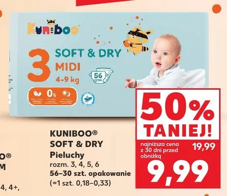 Pieluchy Kuniboo Soft & Dry promocja w Kaufland