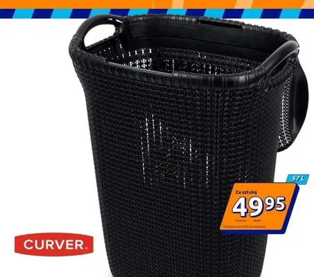 Kosz na pranie Curver czarny 57l promocja w Action