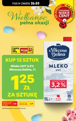 Mleko UHT 3,2% promocja w Biedronka
