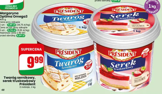 Twaróg sernikowy Président promocja w Dino
