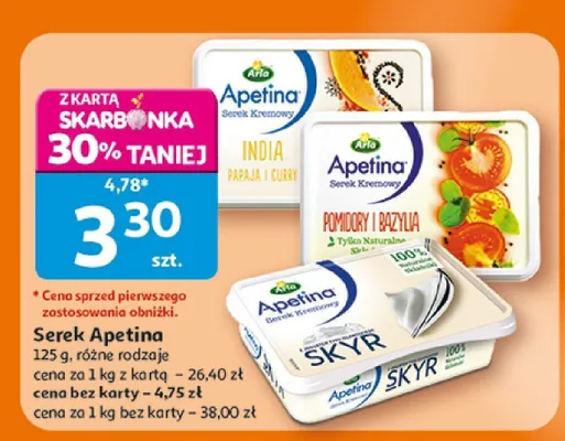 Serek kremowy Arla Apetina Skyr promocja w Auchan