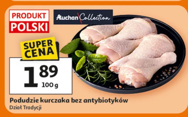 Podudzie kurczaka bez antybiotyków promocja w Auchan