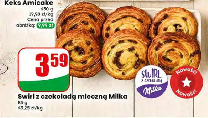 Swirl z czekoladą mleczną Milka promocja w Dino