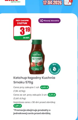 Ketchup łagodny promocja w Dino