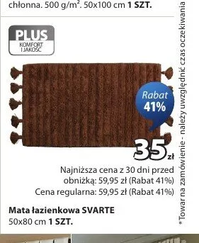 Mata łazienkowa SVARTE 50x80cm promocja w Jysk