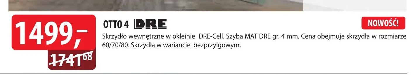Skrzydło wewnętrzne OTTO 4 DRE promocja w Dobre Dla Domu