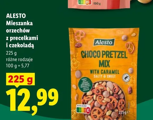 Mieszanka orzechów z precelkami i czekoladą Choco Pretzel Mix Alesto promocja w Lidl