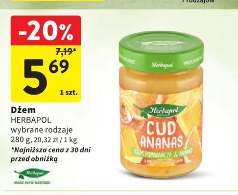 Dżem Herbapol Cud Ananas pomarańcza i promocja w Intermarche