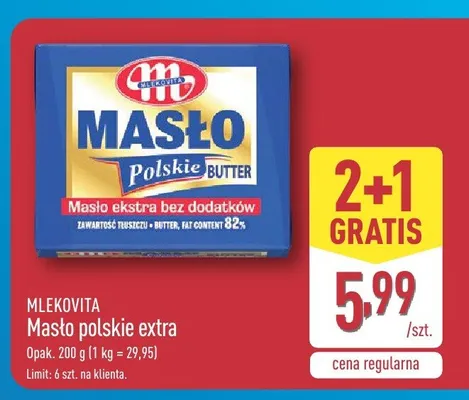 Masło polskie extra Mlekovita promocja w Aldi