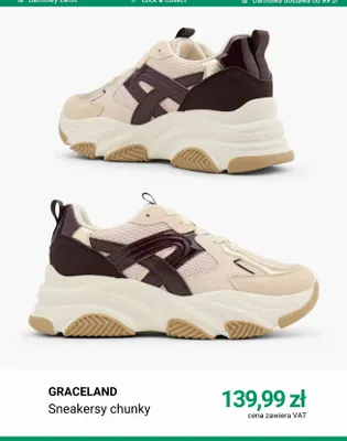 Sneakersy chunky Graceland promocja w Deichmann
