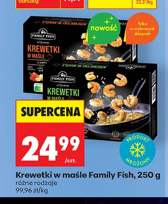 Krewetki w maśle Family Fish promocja w Biedronka