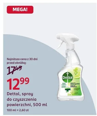 Spray Dettol do czyszczenia powierzchni, 500 ml promocja w Rossmann