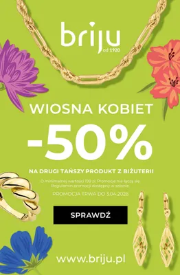 Biżuteria drugi produkt -50% promocja w Briju