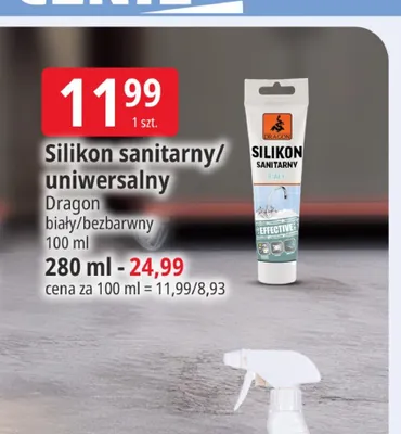 Silikon uniwersalny Dragon biały 100ml promocja w Leclerc