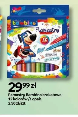 Flamastry brokatowe Bambino promocja w Empik