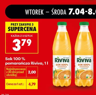 Sok 100% pomarańcza promocja w Biedronka