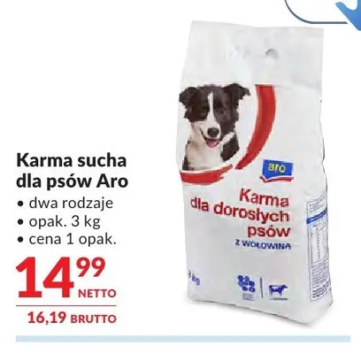 Karma sucha dla psów Aro promocja w Makro