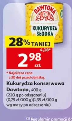 Kukurydza konserwowa Dawtona promocja w Auchan