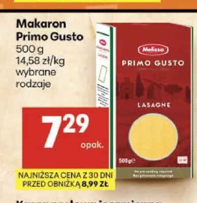 Makaron Primo Gusto lasagne promocja w Delikatesy Centrum
