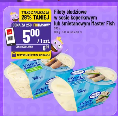 Filety śledziowe w sosie pomidorowym lub śmietanowym Master Fish promocja w POLOmarket