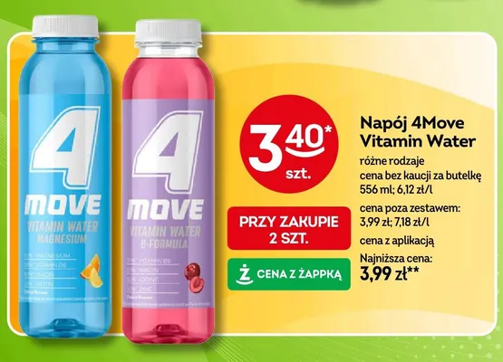 Napój 4Move Vitamin Water różne rodzaje promocja w Żabka