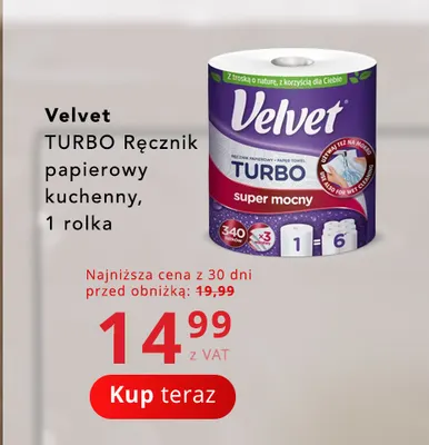 Ręcznik papierowy kuchenny Velvet Turbo promocja w Poczta Polska