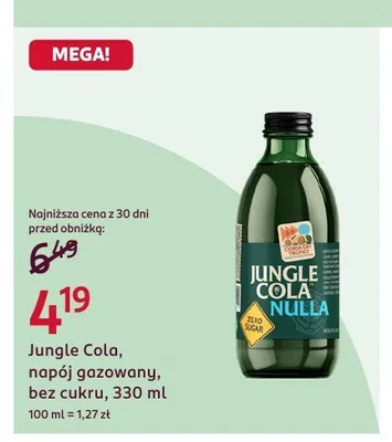 Napój gazowany bez cukru Jungle Cola Nulla promocja w Rossmann