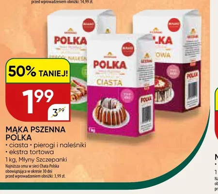 Mąka pszenna Polka ciasta promocja w Chata Polska