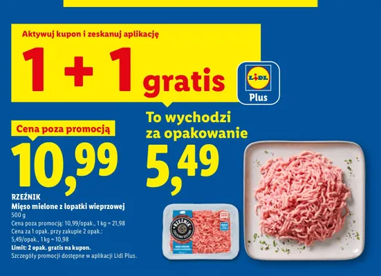 Mięso mielone z łopatki wieprzowej Rzeźnik promocja w Lidl