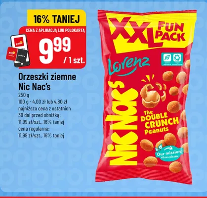 Orzeszki ziemne Nic Nac's Lorenz promocja w POLOmarket