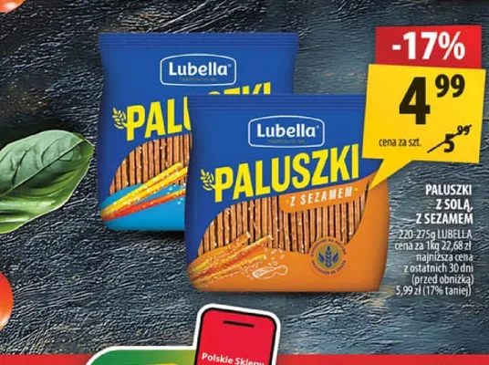 Paluszki Lubella z sezamem promocja w Arhelan