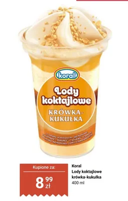 Lody koktajlowe Koral krówka-kukułka promocja w Biedronka