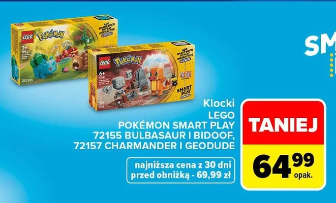 Klocki LEGO Pokémon Smart Play 72155 Bulbasaur i Bidoof promocja w Carrefour