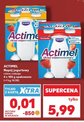 Napój jogurtowy Actimel truskawkowy 4-pak 100 g promocja w Kaufland