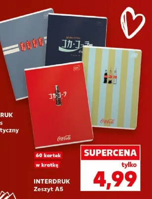 Zeszyt A5 Interdruk Coca-Cola 60 kartek promocja w Kaufland