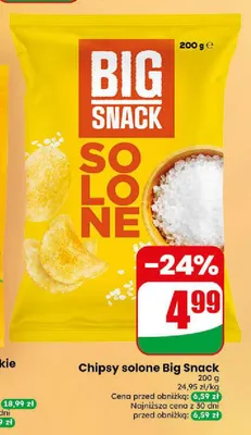 Chipsy solone Big Snack promocja w Dino