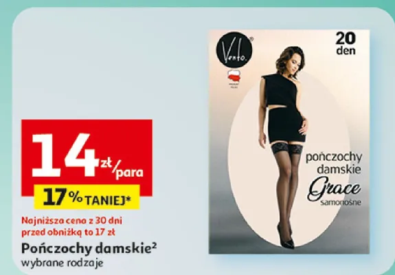 Pończochy damskie różne rodzaje promocja w Auchan