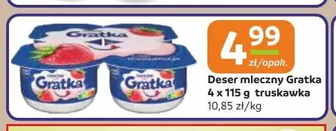 Deser mleczny Gratka truskawka 4-pak promocja w Gama