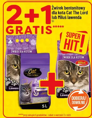 Żwirek bentonitowy dla kota lawenda promocja w POLOmarket