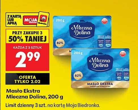 Masło Extra, 200 g promocja w Biedronka