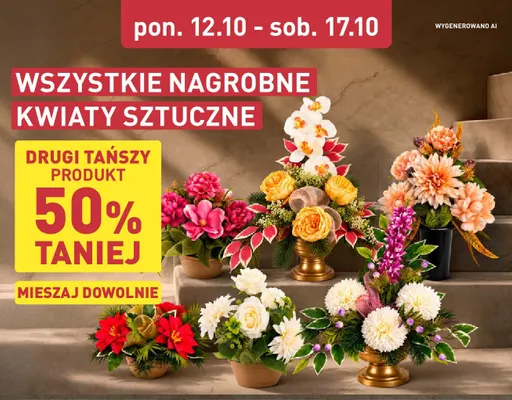 Nagrobne kwiaty sztuczne promocja w Aldi