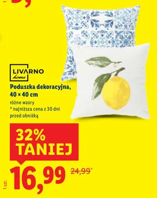 Poduszka dekoracyjna 40 x 40 cm promocja w Lidl