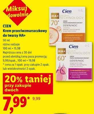 Krem przeciwzmarszczkowy do twarzy HA+ Cien promocja w Lidl