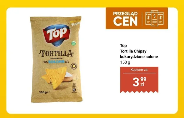 Tortilla Chipsy kukurydziane solone promocja w Biedronka