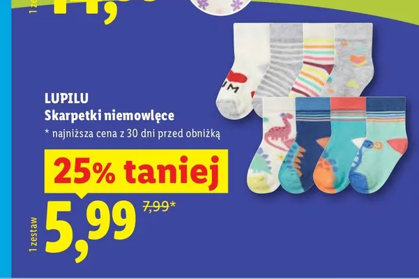 Skarpetki niemowlęce Lupilu promocja w Lidl