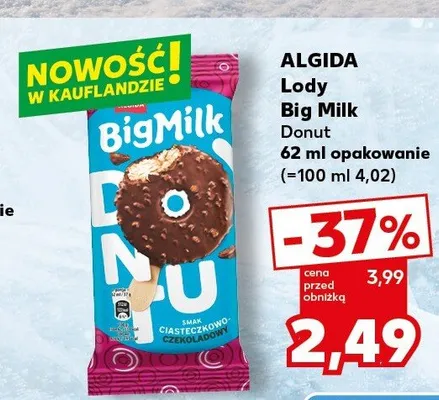 Lody Big Milk Donut Algida promocja w Kaufland