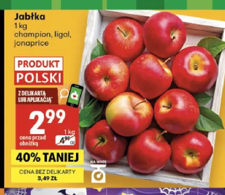 Jabłka Champion promocja w Delikatesy Centrum
