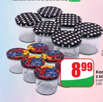 Komplet słoików z zakrętkami promocja w Dino