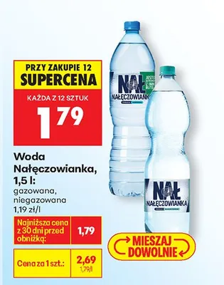 Woda Nałęczowianka niegazowana 1,5 l promocja w Biedronka